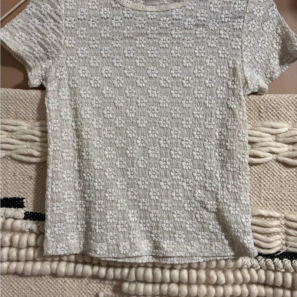Old Navy Gray Fitted Ribbed Short Sleeve Tee